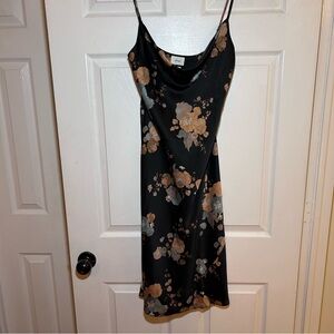 Aritzia silk slip dress with cowl neck